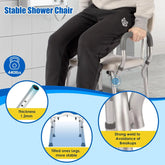 Cold-Proof Sturdy Shower Chair with Arms and Back